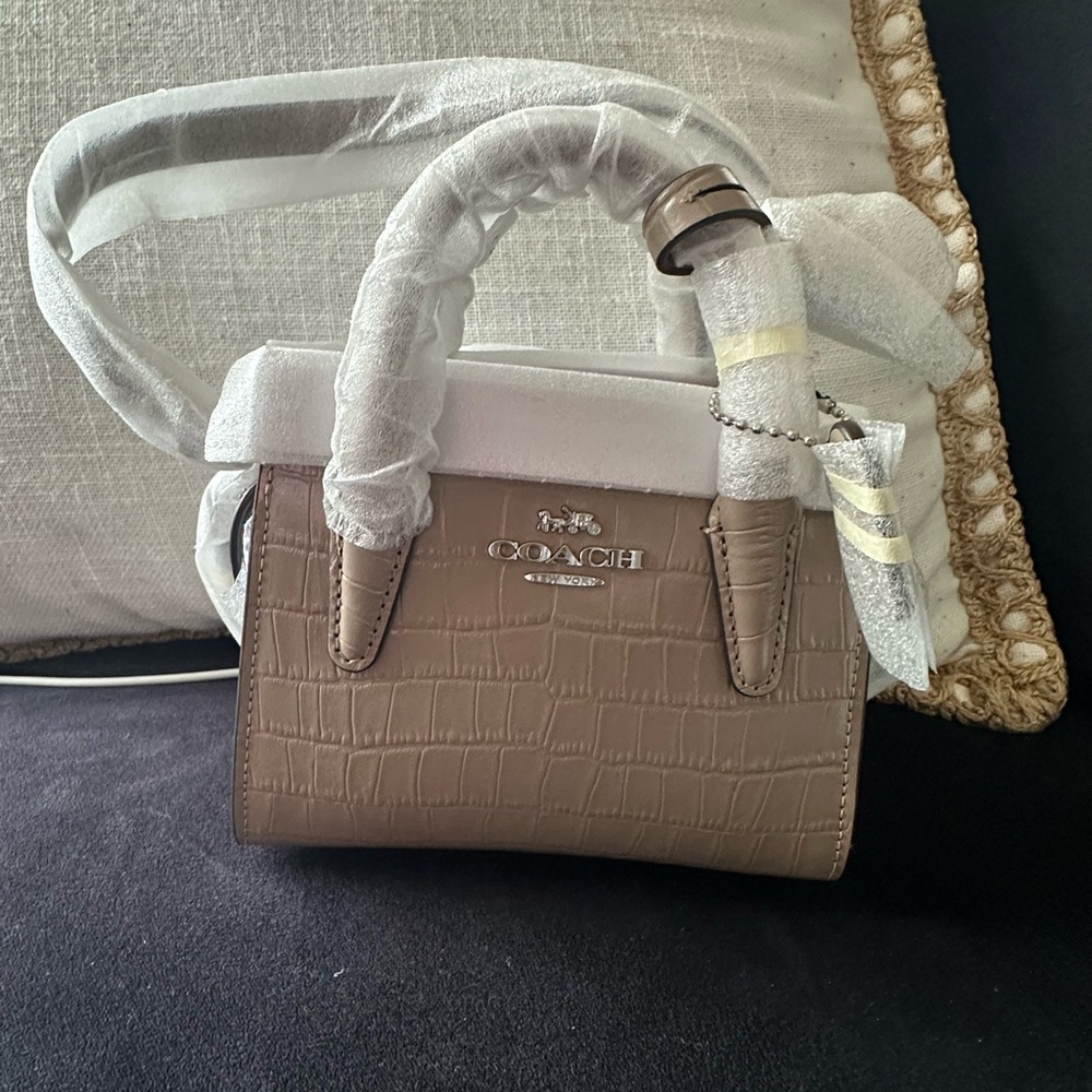 Coach Tan Croc-Embossed Women's Bag